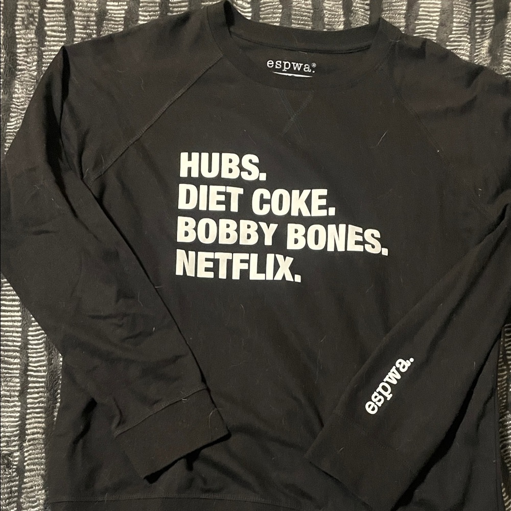 espwa black crew neck pullover